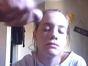 She sold her face for a nice facial. Miami cutie sold her first facial to a classmate who had the hots for her, He offered her 200 bucks for this facial and she agreed, patiently waiting for the cum in her face,