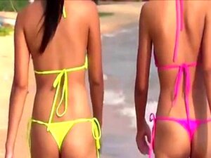 Bikini-Schlampen mit prallen Möpsen bei sonniger Outoor-Orgie