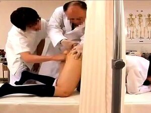 Cute Asian schoolgirl gets her holes examined and drilled