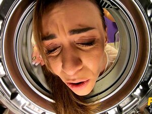 Watch Blonde Bombshell Josephine Get Stuck In A Washing Machine And Pounded Doggy Style By Her Uncaring Roommate. You Have To See Her Big Tits Bounce As She Gets Fucked Hard! Porn