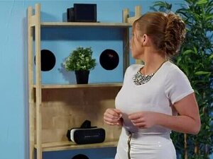 Adorable busty MILF Alessandra Jane is sucking cock hard