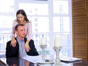 Experience The Ultimate Forbidden Pleasure As Satin Bloom Satisfies Her Deepest Desires Under The Table, Unleashing Her Enormous Assets And Captivating Beauty For Her Husband's Employee To Enjoy. Porn