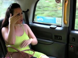 Female Fake Taxi Sexy lesbian fun with toys in british taxi