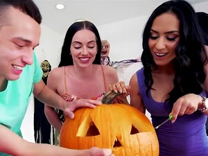 Witness The Electrifying Encounter Between A Sexy Stepmom And Her Stepson, As She Gets Her Head Stuck In A Halloween Pumpkin. But Fear Not, This Wild Halloween Fun Takes A Naughty Turn When Stepson Johnny Lends A Helping Hand With His Impressive Member. Get Ready For A Tantalizing Treat! Porn